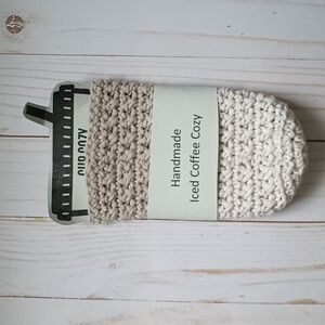Handmade crocheted iced coffee cozy